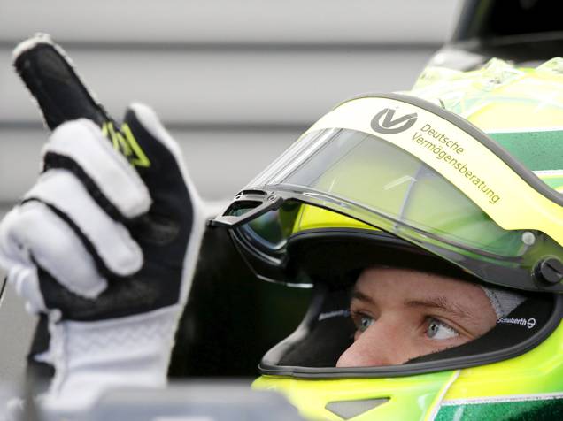 Mick, filho de Michael Schumacher, nos testes de pré-temporada da Fórmula 4 alemã, no circuito de Oschersleben Mick, filho de Michael Schumacher, nos testes de pré-temporada da Fórmula 4 alemã, no circuito de Oschersleben