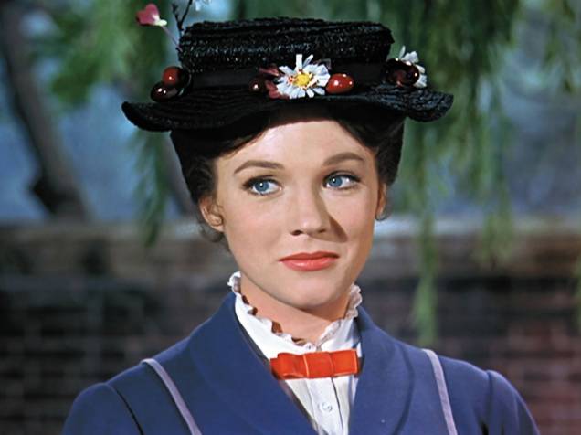 Na versão de 1964, Julie Andrews interpretou a babá mágica Na versão de 1964, Julie Andrews interpretou a babá mágica