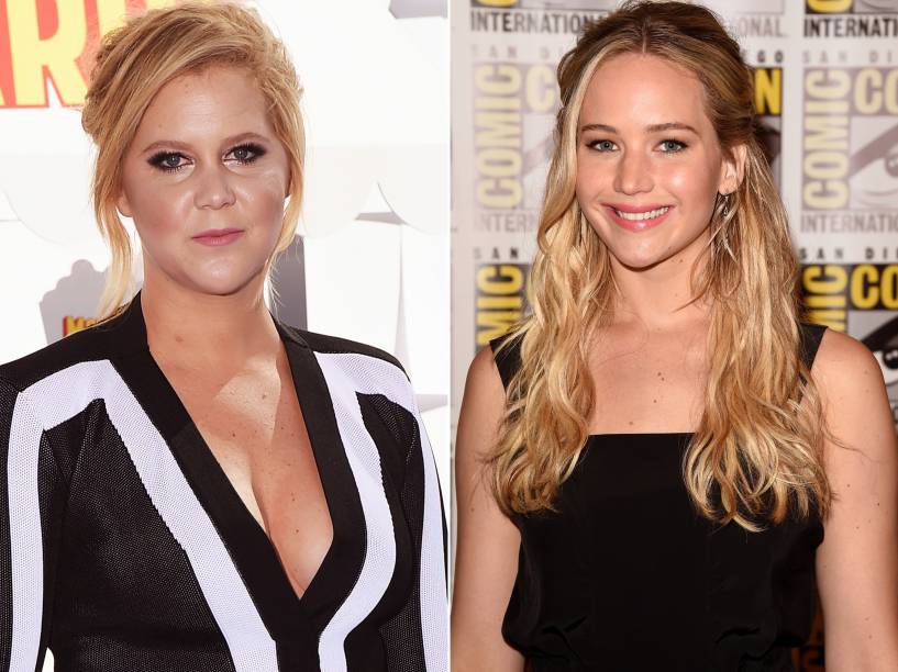 As atrizes Amy Schumer e Jennifer Lawrence
