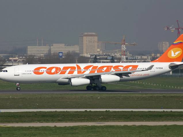 Airbus A340 que fazia a rota Caracas-Damasco-Teerã. O trecho ganhou o apelido de “Aeroterror” Airbus A340 que fazia a rota Caracas-Damasco-Teerã. O trecho ganhou o apelido de “Aeroterror”