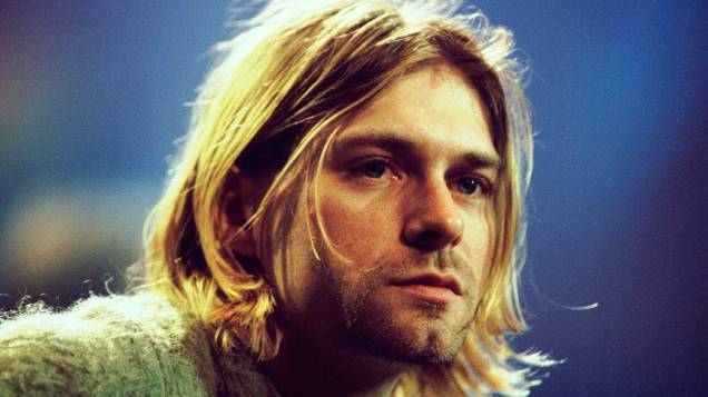 Kurt Cobain durante gravação do MTV Unplugged com a banda Nirvana em 1993 Kurt Cobain durante gravação do MTV Unplugged com a banda Nirvana em 1993