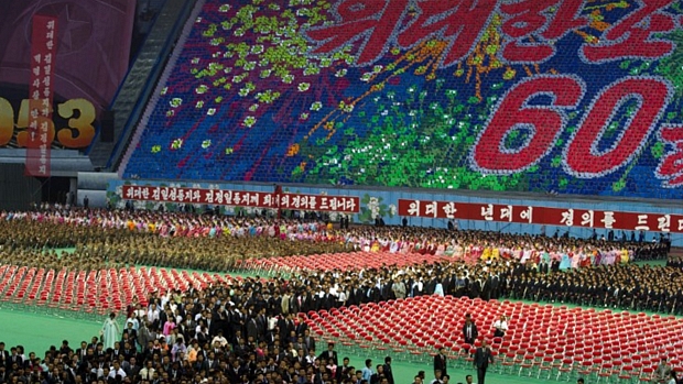 Regime norte-coreano promove apresentação no estádio Primeiro de Maio em celebração aos 60 anos do armistício Regime norte-coreano promove apresentação no estádio Primeiro de Maio em celebração aos 60 anos do armistício