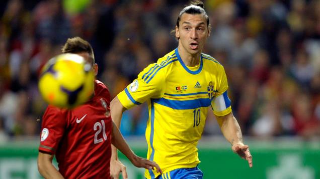 Jogador da Suécia, Ibrahimovic, durante partida contra Portugal, pelas eliminatórias da Copa dao Mundo, em Lisboa Jogador da Suécia, Ibrahimovic, durante partida contra Portugal, pelas eliminatórias da Copa dao Mundo, em Lisboa