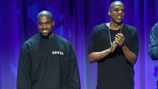 Kanye West e Jay Z no lançamento do Tidal Kanye West e Jay Z no lançamento do Tidal