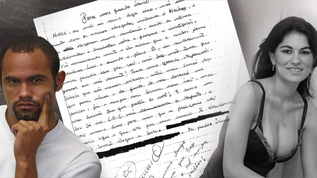 PLANO B - Na carta interceptada, Bruno convoca o comparsa Macarrão a “ficar aqui” e livrá-lo da condenação pela morte de Eliza: três vezes “Me perdoe”