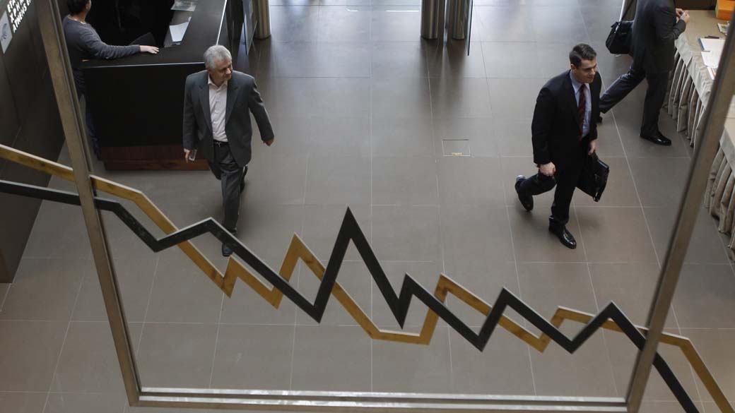 Bolsa de valores em Atenas, na Grécia