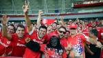 Torcida colorada na partida contra o Caxias, válida pela oitava rodada do Campeonato Gaúcho, no estádio Beira Rio, em Porto Alegre. Este é o primeiro evento-teste da arena após as reformas para a Copa do Mundo