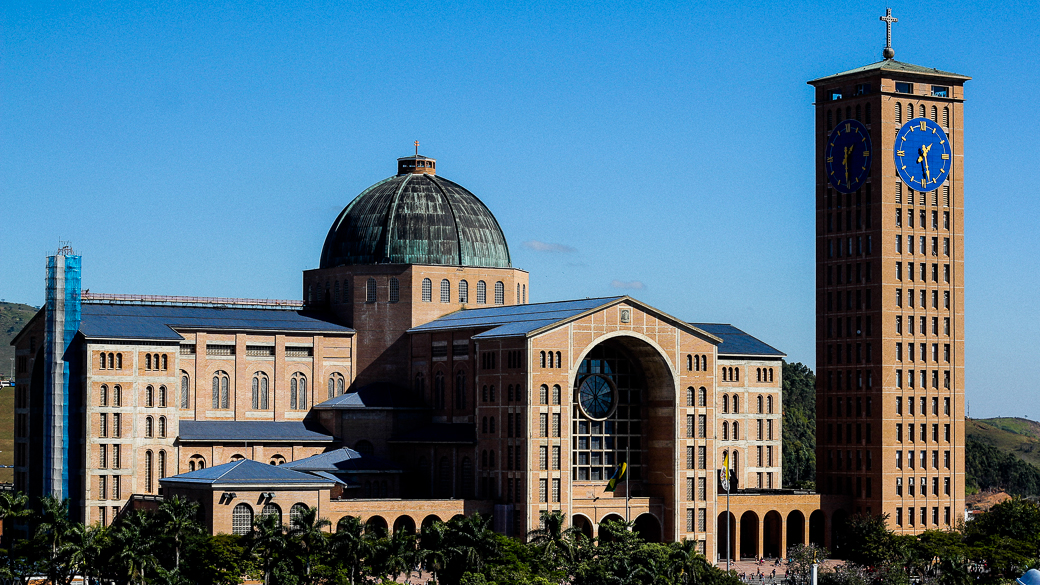 Vista geral do Santuário Nacional de Nossa Senhora Aparecida, na cidade de Aparecida do Norte que receberá a visita do papa Francisco durante a Jornada Mundial da Juventude em julho