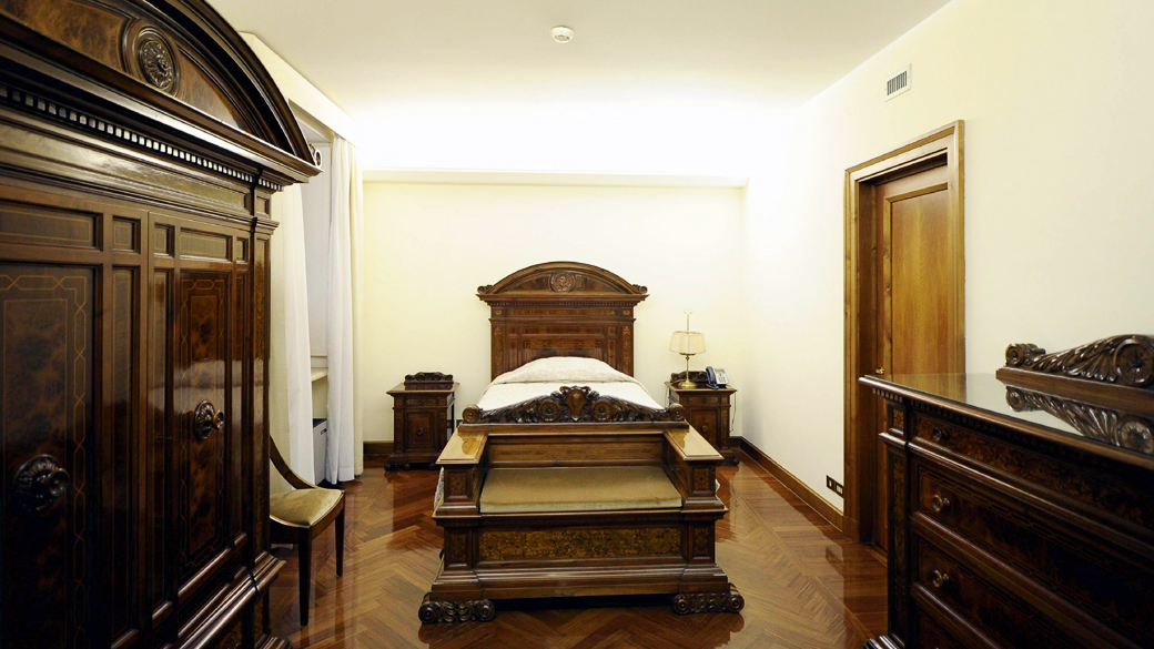 Quarto onde o novo papa se hospederá temporariamente após sua eleição na Casa Santa Marta, residência dentro do Vaticano