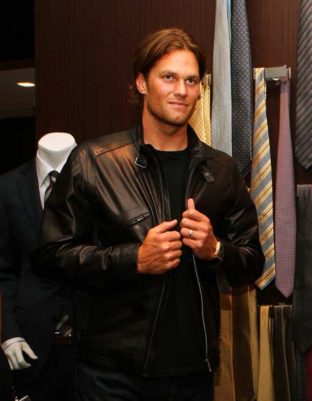 Tom Brady em inauguração de loja na butique Ermenegildo Zegna