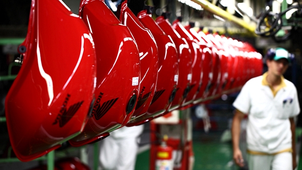 Linha de produção de motos da Honda na Zona Franca de Manaus