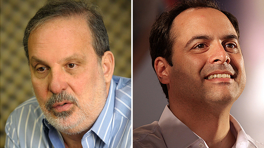 Armando Monteiro Neto, senador e candidato ao governo pernambucano pelo PTB, e Paulo Câmara, candidato ao governo de Pernambuco pelo PSB
