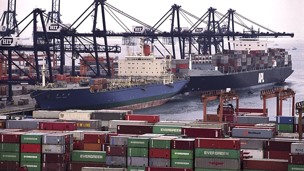 Kwai Chung container terminal in Kowloon, Hong Kong