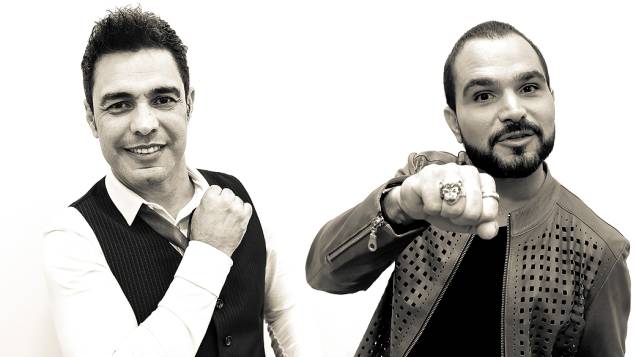 Zezé Di Camargo e Luciano nos bastidores da gravação do novo DVD no Citibank Hall, em São Paulo Zezé Di Camargo e Luciano nos bastidores da gravação do novo DVD no Citibank Hall, em São Paulo