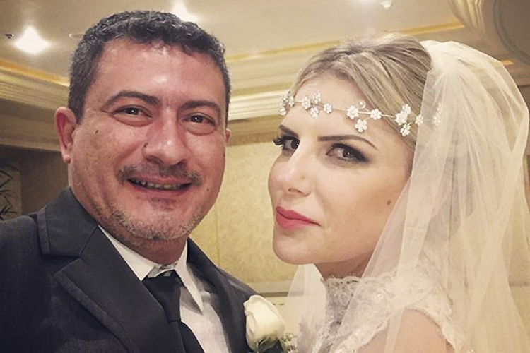 O casal Tom Veiga e Alessandra Veiga, renovam os votos de casamento em Las Vegas (EUA)