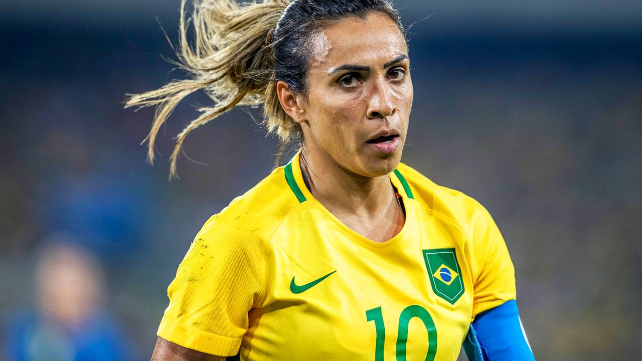 A brasileira Marta, durante jogo entre Brasil e Suécia, válida pela segunda rodada do grupo E, do torneio de futebol feminino da Rio-2016 - 06/08/2016