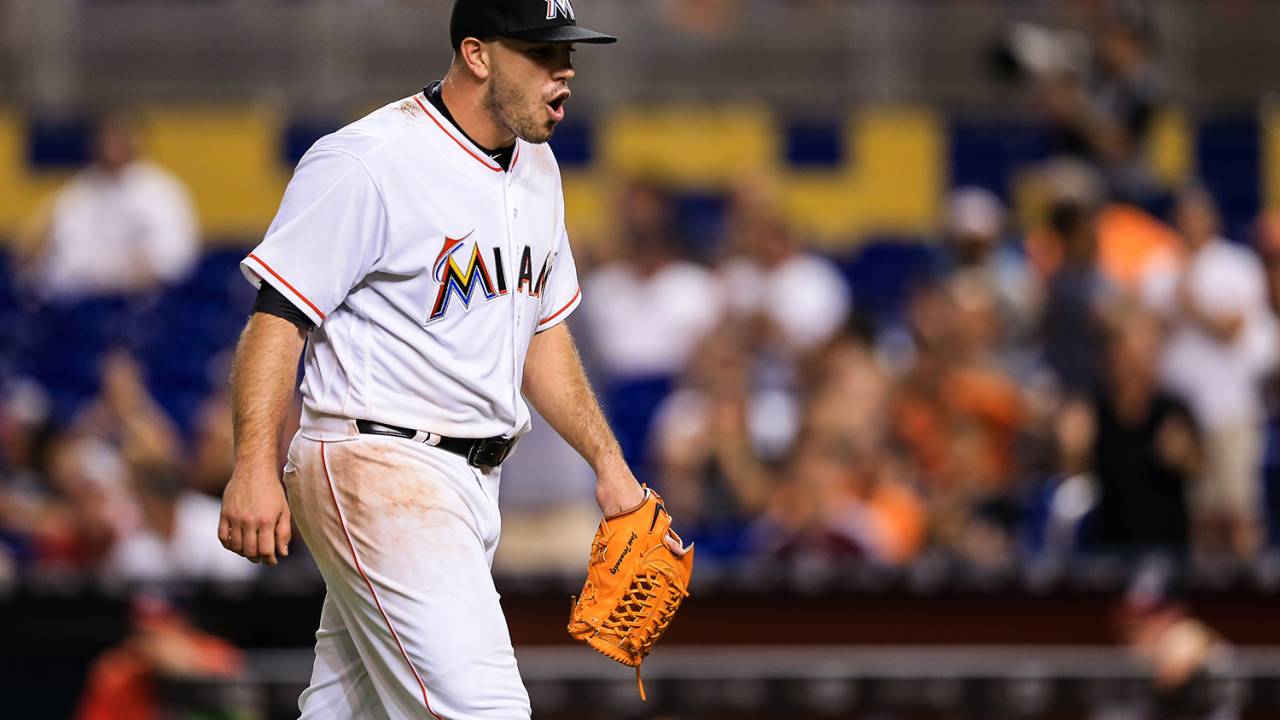 José Fernandez, jogador do Miami Marlin, durante jogo de baseball contra o Washington Nationals