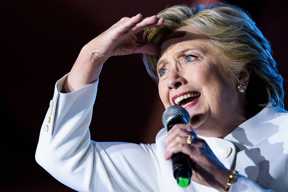 A candidata democrata à Presidência dos EUA, Hillary Clinton, durante debate com o republicano Donald Trump, em Las Vegas