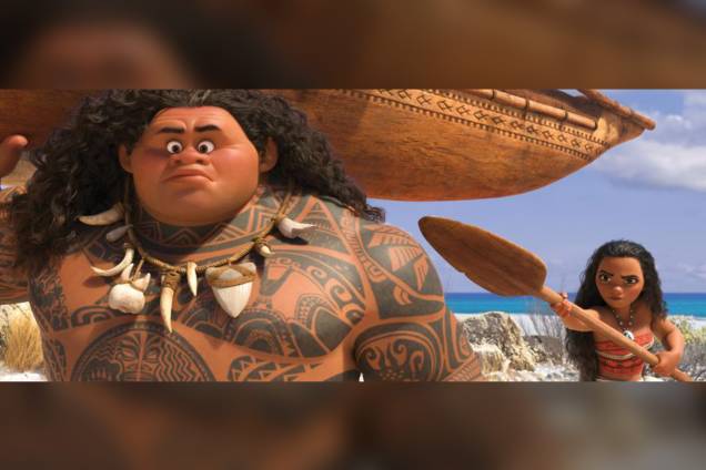Os personagens Maui (Dwayne Johnson) e Moana (Auli'i Cravalho) Os personagens Maui (Dwayne Johnson) e Moana (Auli'i Cravalho)