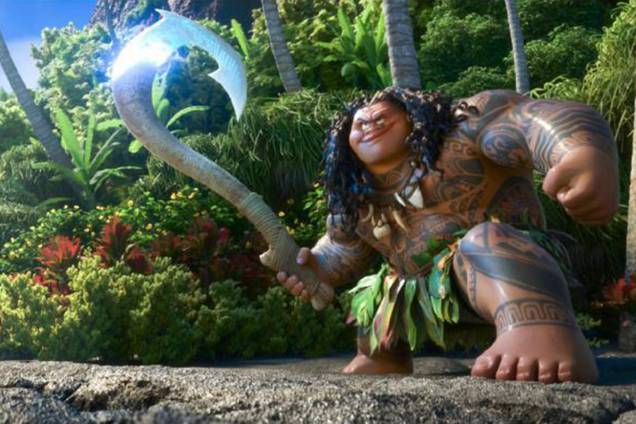 O personagem Maui (voz de Dwayne Johnson) no filme 'Moana' O personagem Maui (voz de Dwayne Johnson) no filme 'Moana'
