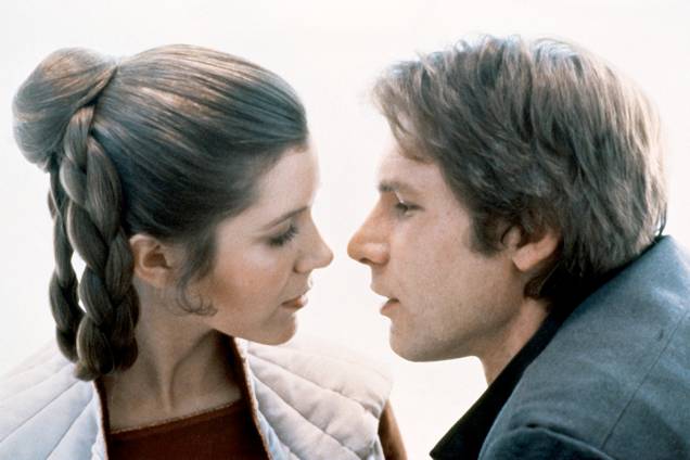 Carrie Fisher e Harrison Ford, em cena do filme 'Star Wars V -O Império Contra-Ataca' - 1980 Carrie Fisher e Harrison Ford, em cena do filme 'Star Wars V -O Império Contra-Ataca' - 1980