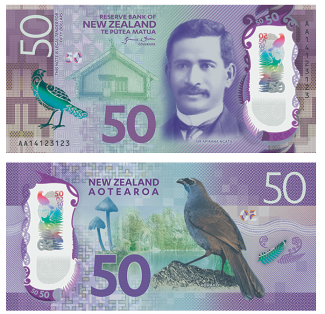 A Nova Zelândia concorre ao prêmio com a nota de 50 dólares neozelandeses A Nova Zelândia concorre ao prêmio com a nota de 50 dólares neozelandeses