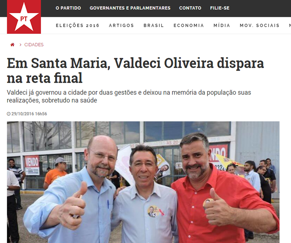 O segundo turno ainda não aconteceu no site do PT