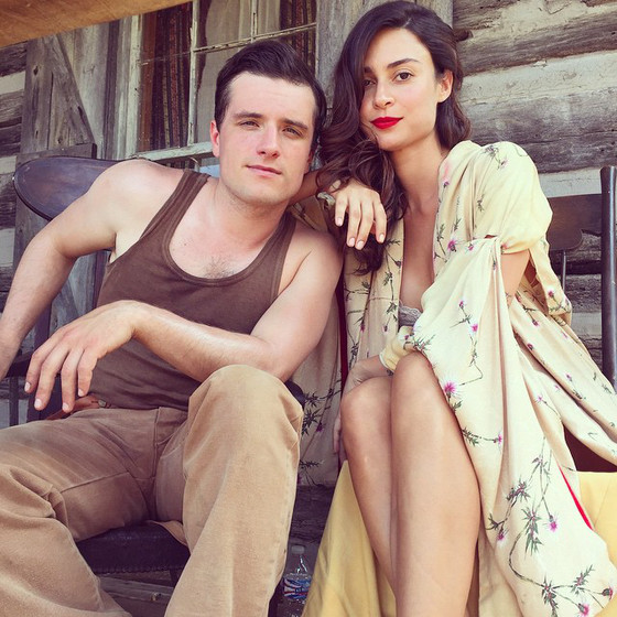 Thaila e o ator americano Josh Hutcherson, no filme 'The Long Home'