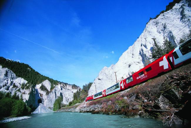 Glacier Express, Sommer, Panoramawagen, Ruinaulta, Rheinschlucht