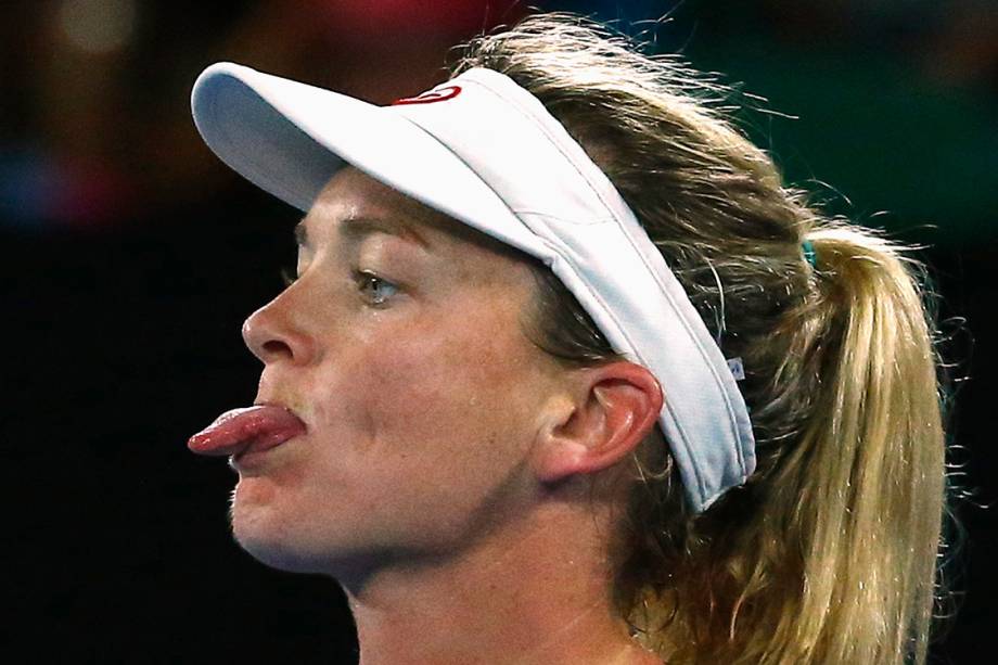 A americana Coco Vandeweghe durante partida contra a alemã Angelique Kerber, em Melbourne