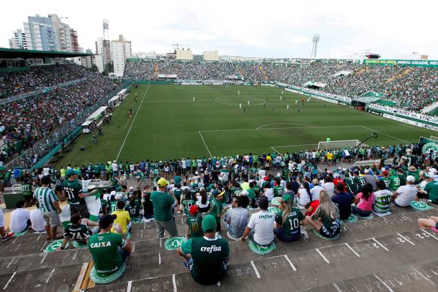 Torcida da Chapecoense durante amistoso contra o Palmeiras, na Arena Condá em Chapecó Torcida da Chapecoense durante amistoso contra o Palmeiras, na Arena Condá em Chapecó