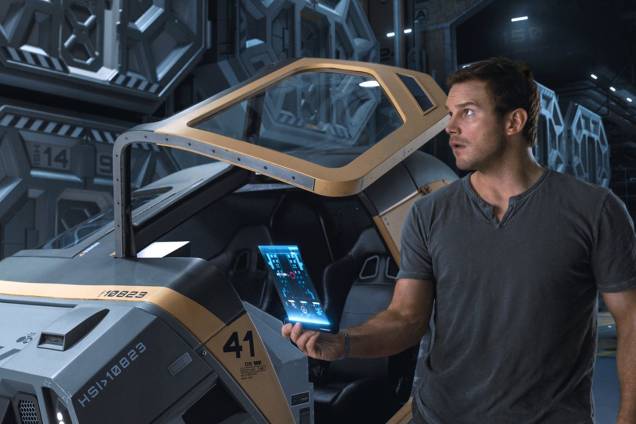 Jim Preston (Chris Pratt) no filme 'Passageiros' Jim Preston (Chris Pratt) no filme 'Passageiros'