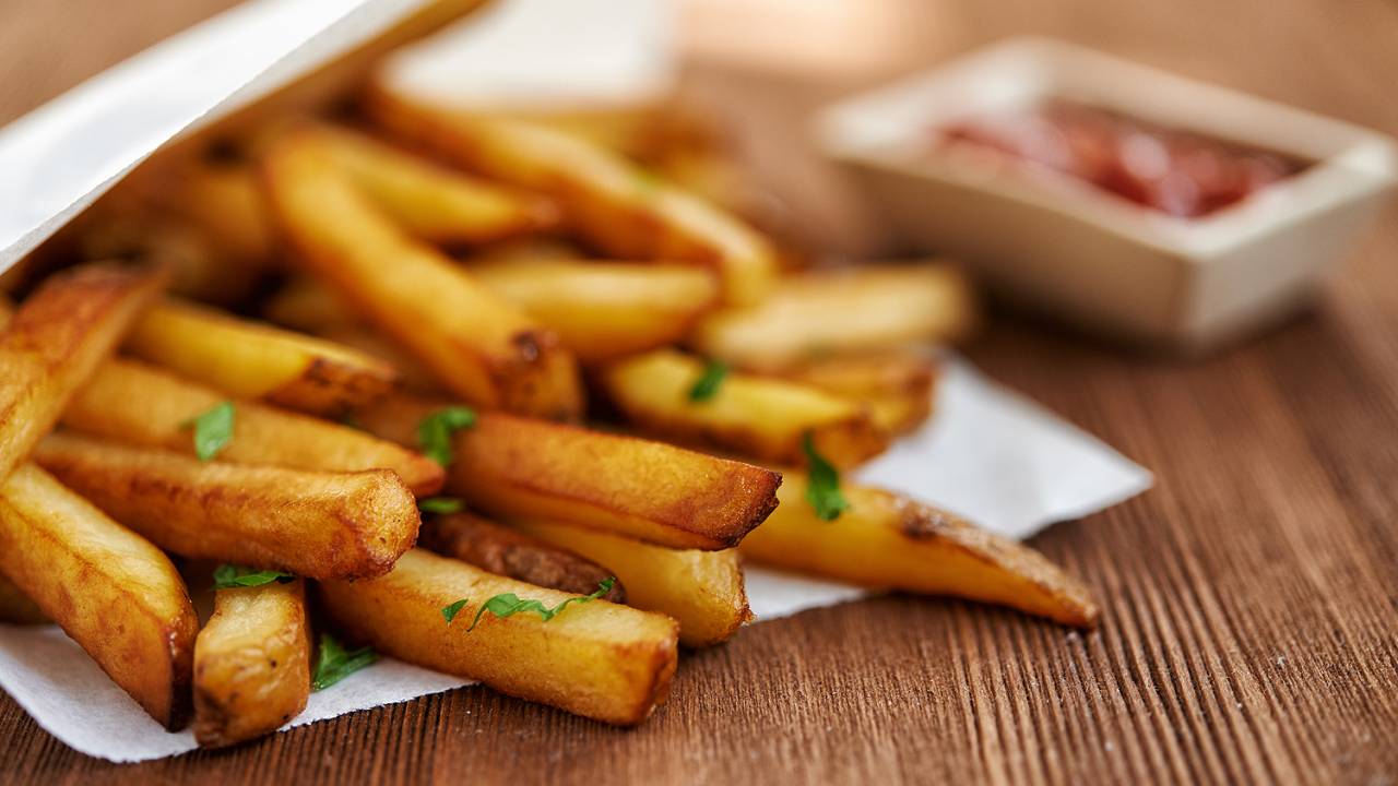 Batata frita e catchup