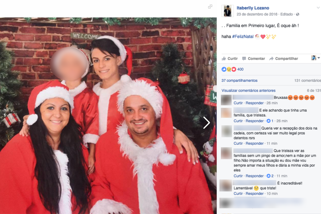 Post de Itaberli Lozano no Facebook Post de Itaberli Lozano no Facebook