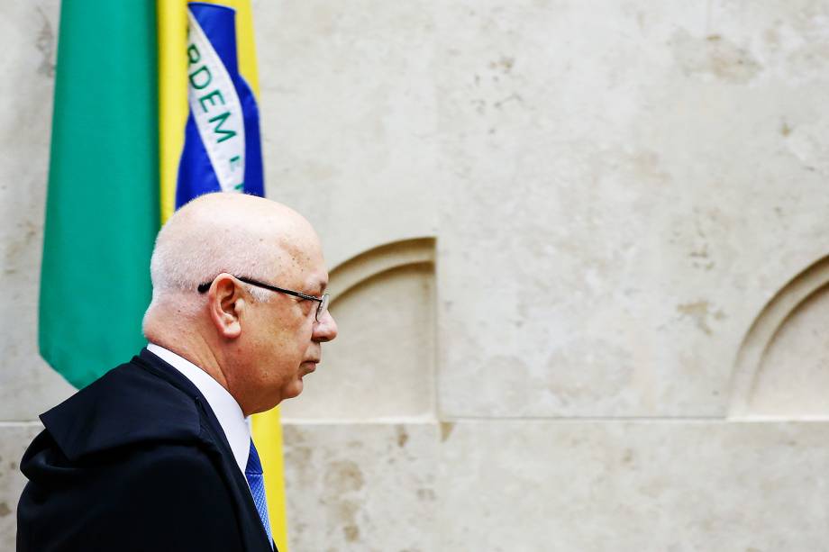 O ministro Teori Zavascki na sessão plenária do STF (Supremo Tribunal Federal) - 04/03/2015