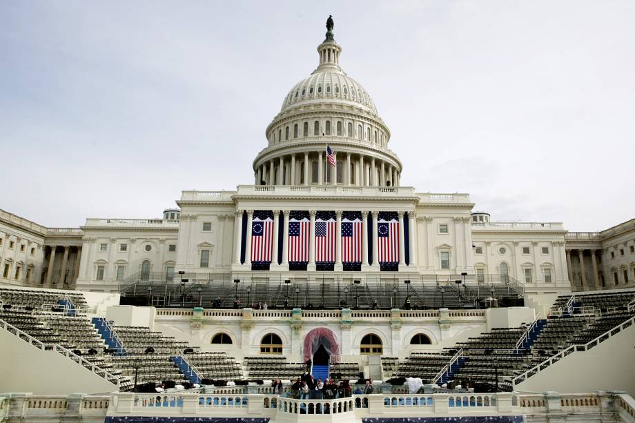 Últimos preparativos na ala oeste do Capitólio são feitos  para a posse de Trump