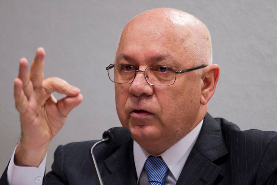 O ministro Teori Zavascki, durante sabatina na Comissão de Constituição, Justiça e Cidadania (CCJ)