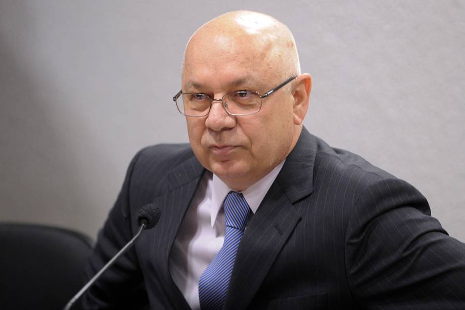 O ministro Teori Zavascki, durante sabatina na Comissão de Constituição, Justiça e Cidadania (CCJ)