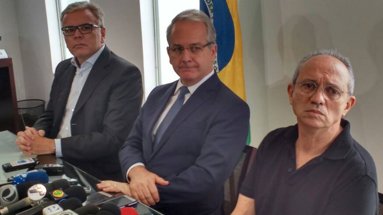 O governador do Espírito Santo, Paulo Hartung, durante coletiva de imprensa
