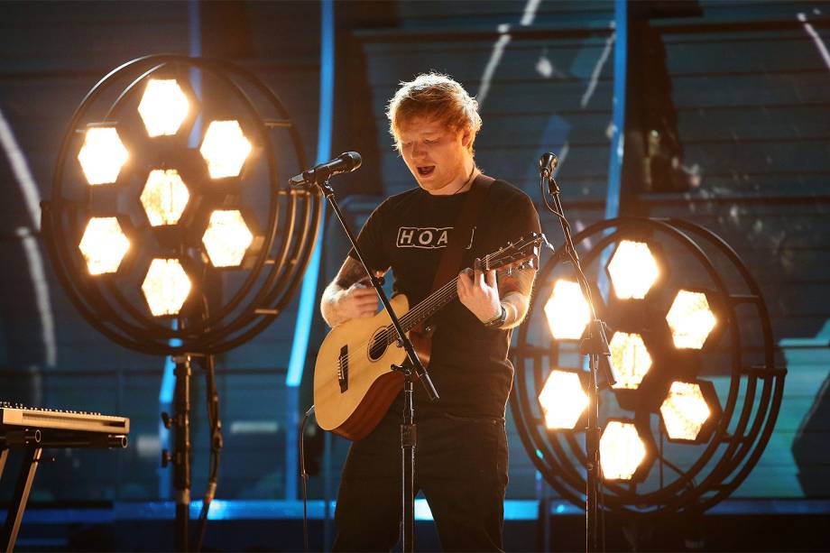 Ed Sheer durante a cerimônia da 59ª edição do Grammy no Staples Center, em Los Angeles, nos Estados Unidos - 12/02/2017