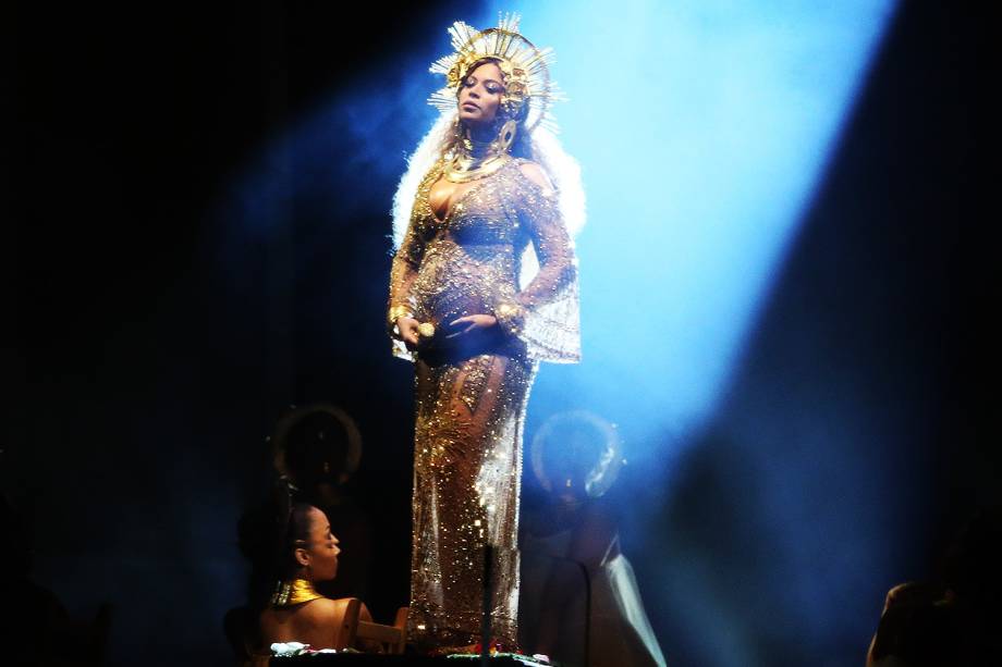 Beyoncé durante a cerimônia da 59ª edição do Grammy no Staples Center, em Los Angeles, nos Estados Unidos - 12/02/2017