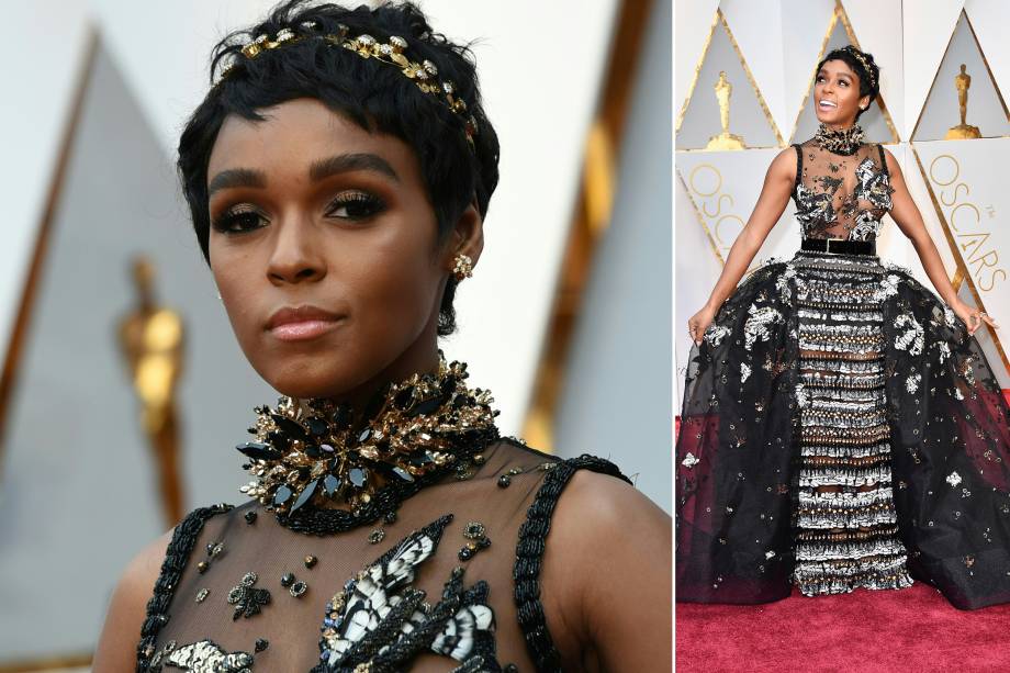 A atriz Janelle Monae do filme 'Estrelas Além do Tempo' chega para a cerimônia do Oscar em Hollywood - 26/02/2017