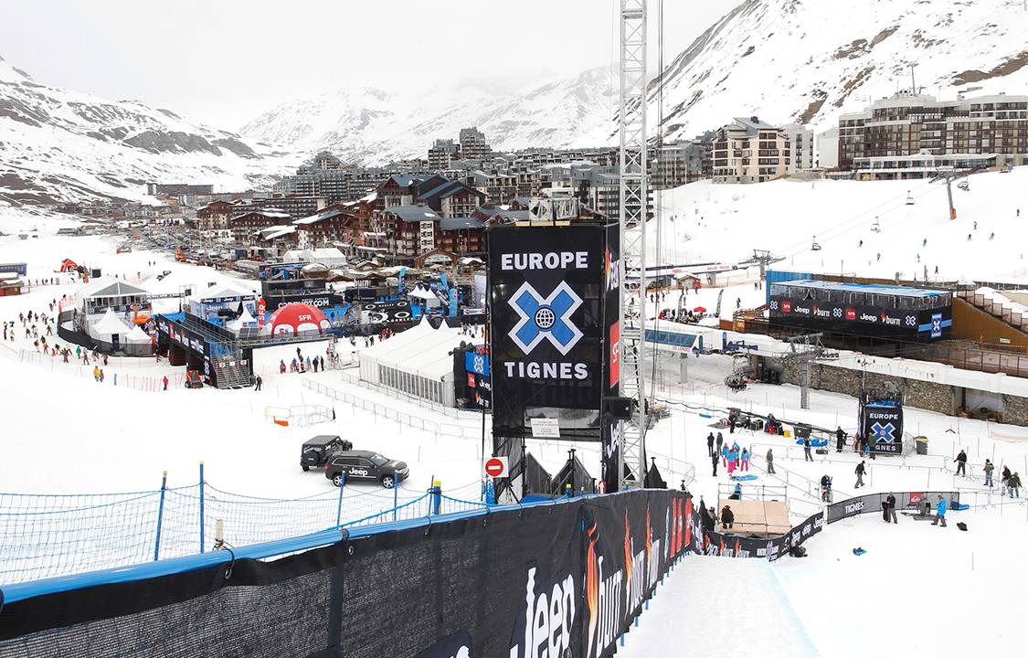 Vista geral do resorte de esqui Tignes, em França