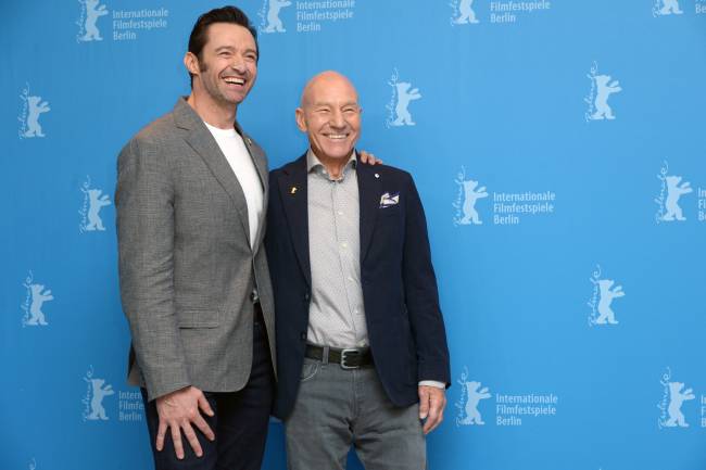 Atores Hugh Jackman e Patrick Stewart divulgam o filme 'Logan' no Festival de Berlim 2017 