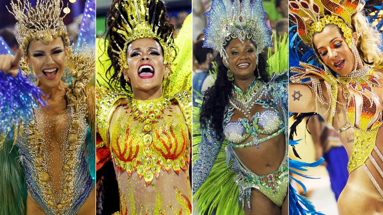 As musas que se destacaram no segundo dia de desfiles no Sambódromo da Marquês de Sapucaí