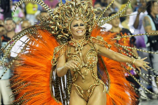 A rainha de bateria da Acadêmicos do Salgueiro, Viviane Araújo, durante a primeira noite de desfiles na Marquês de Sapucaí - 27/02/2017 A rainha de bateria da Acadêmicos do Salgueiro, Viviane Araújo, durante a primeira noite de desfiles na Marquês de Sapucaí - 27/02/2017