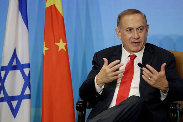 Primeiro Ministro israelense, Benjamin Netanyahu, durante visita à China Primeiro Ministro israelense, Benjamin Netanyahu, durante visita à China