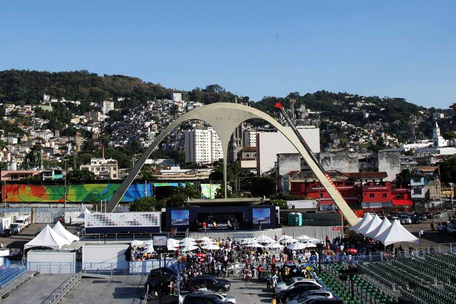 Vista da Marquês de Sapucaí, no centro do Rio de Janeiro, durante a apuração das notas do desfile das escolas de samba do Grupo Especial do carnaval carioca de 2017 - 01/03/2017