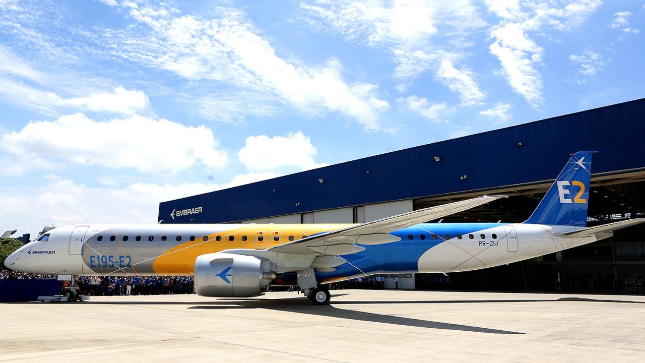 Avião comercial E195-E2 da Embraer