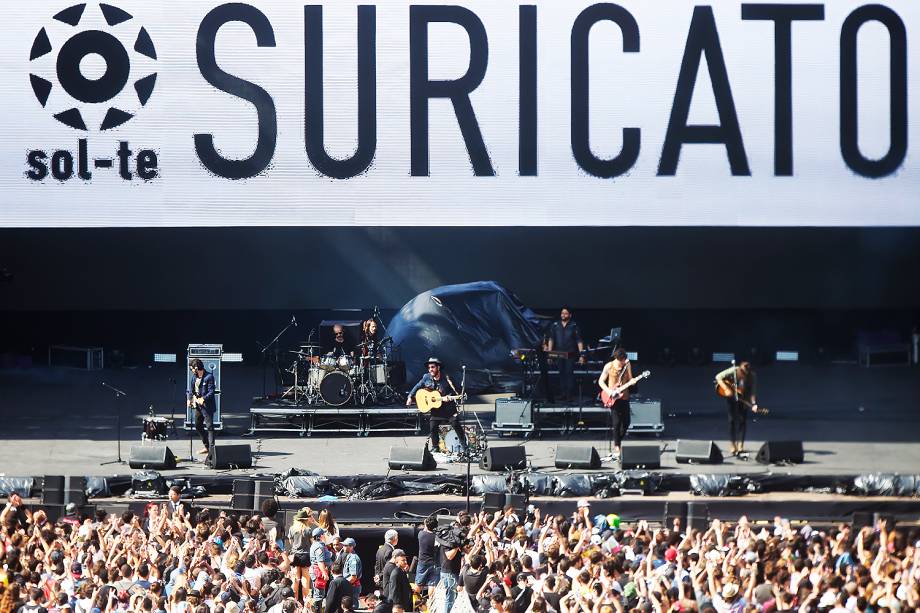 Suricato no palco principal da 6ª edição do Lollapalooza no autódromo de Interlagos